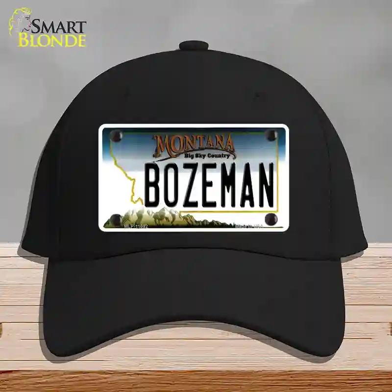 HAT03-MLP-11092 Bozeman Montana State Novelty License Plate Hat, Cotton - Black