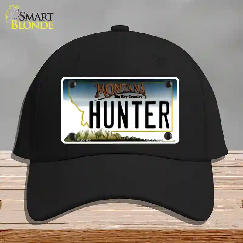 HAT03-MLP-11122 Hunter Montana State Novelty License Plate Hat, Cotton - Black