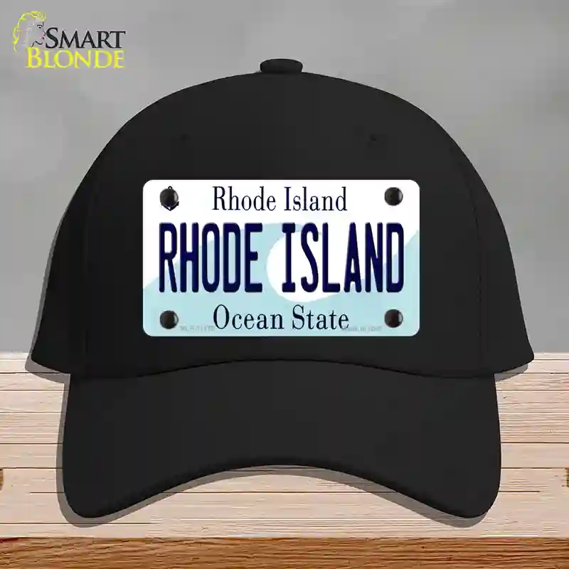 HAT03-MLP-11179 Rhode Island State Novelty License Plate Hat, Cotton - Black