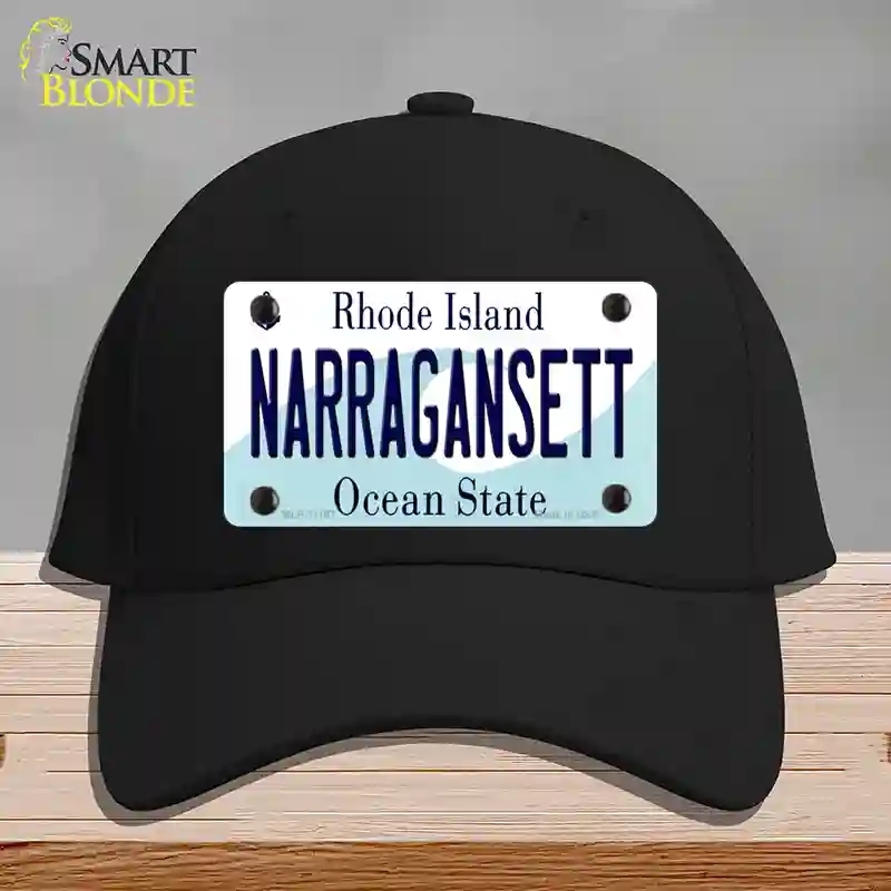 HAT03-MLP-11187 Narragansett Rhode Island State Novelty License Plate Hat, Cotton - Black