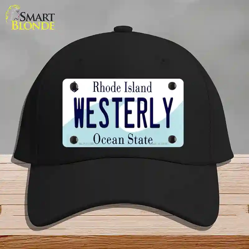 HAT03-MLP-11188 Westerly Rhode Island State Novelty License Plate Hat, Cotton - Black