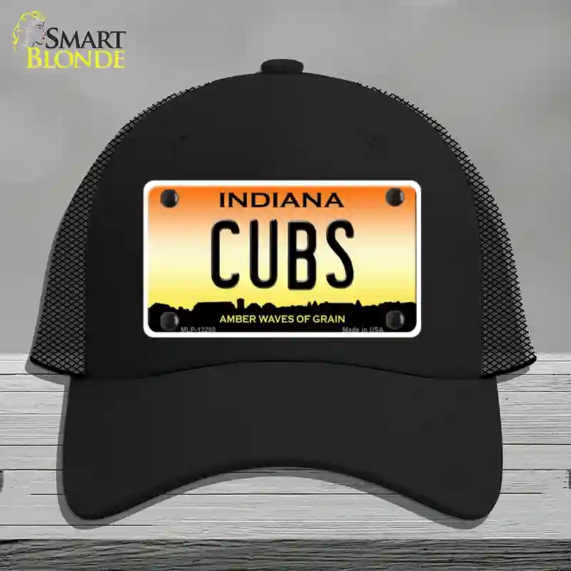 HAT01-MLP-12280 Cubs Indiana Novelty License Plate Hat, Mesh - Black