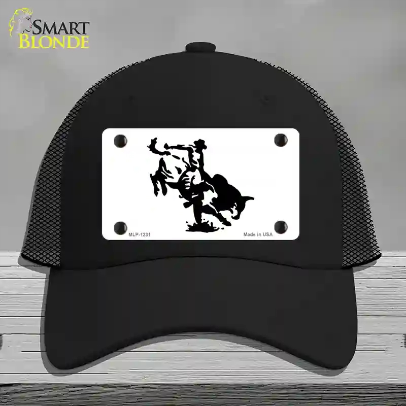 HAT01-MLP-1231 Bull Rider Novelty License Plate Hat, Mesh - Black