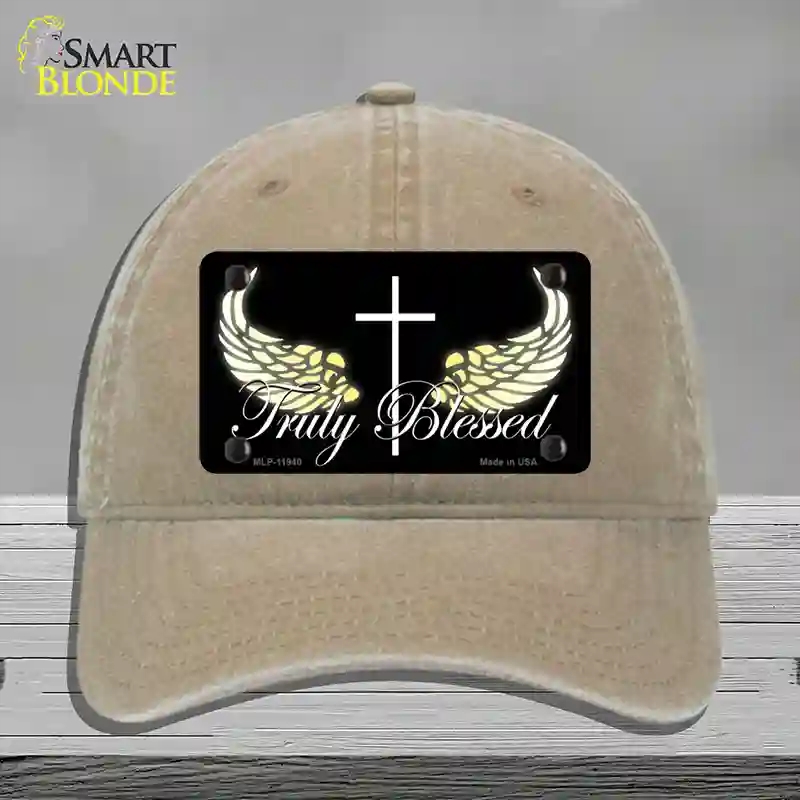 HAT09-MLP-11940 Truly Blessed Novelty License Plate Hat, Unconstructed Cotton - Khaki