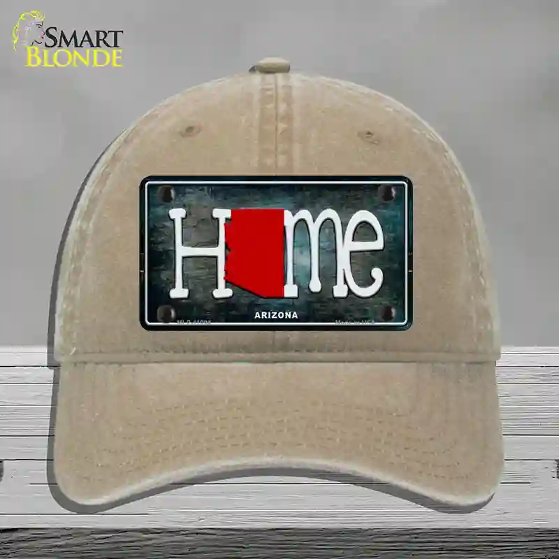 HAT09-MLP-11994 Arizona Home State Outline Novelty License Plate Hat, Unconstructed Cotton - Khaki