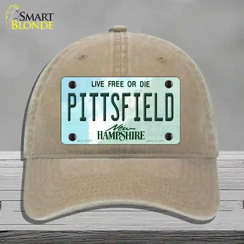 HAT09-MLP-12077 Pittsfield   Hampshire State Novelty License Plate Hat, Unconstructed Cotton - Khaki