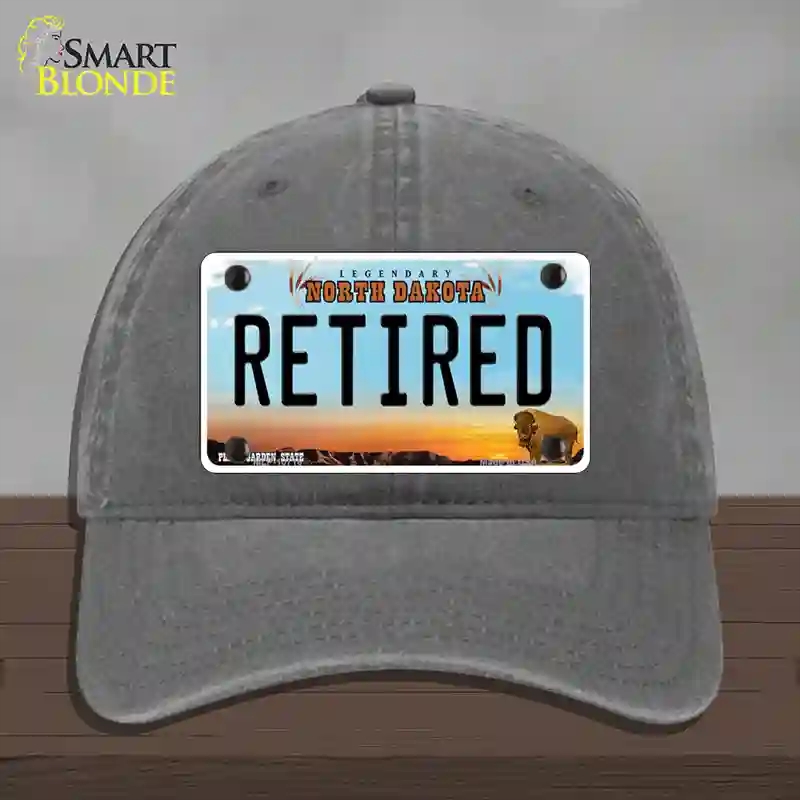 HAT08-MLP-10716 Retired North Dakota Novelty License Plate Hat, Unconstructed Cotton - Charcoal