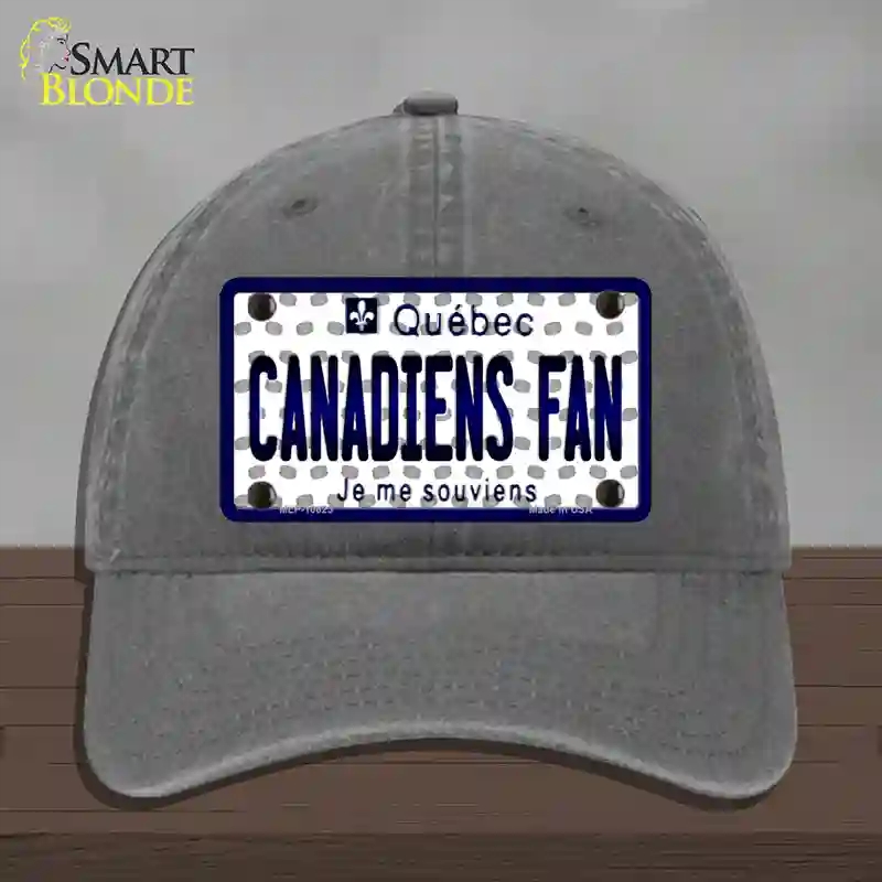 HAT08-MLP-10823 Canadiens Fan Quebec Novelty License Plate Hat, Unconstructed Cotton - Charcoal