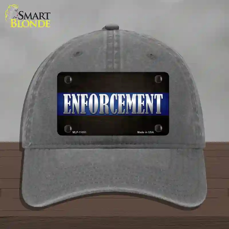 HAT08-MLP-11051 Enforcement Novelty License Plate Hat, Unconstructed Cotton - Charcoal