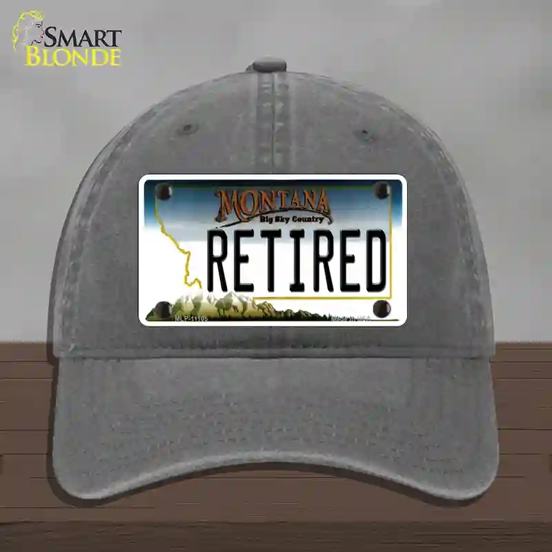 HAT08-MLP-11105 Retired Montana State Novelty License Plate Hat, Unconstructed Cotton - Charcoal