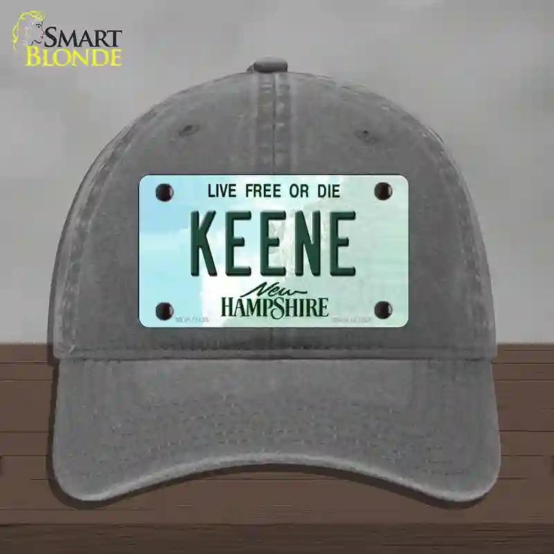 HAT08-MLP-11138 Keene   Hampshire State Novelty License Plate Hat, Unconstructed Cotton - Charcoal
