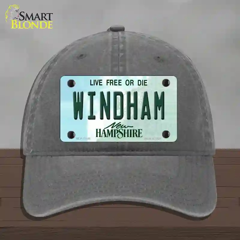 HAT08-MLP-11148 Windham   Hampshire State Novelty License Plate Hat, Unconstructed Cotton - Charcoal