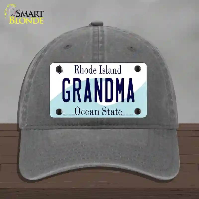 HAT08-MLP-11199 Grandma Rhode Island State Novelty License Plate Hat, Unconstructed Cotton - Charcoal