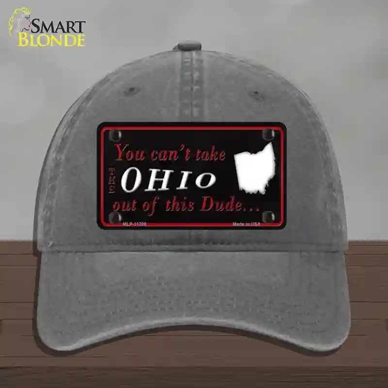 HAT08-MLP-11289 Ohio Dude Novelty License Plate Hat, Unconstructed Cotton - Charcoal