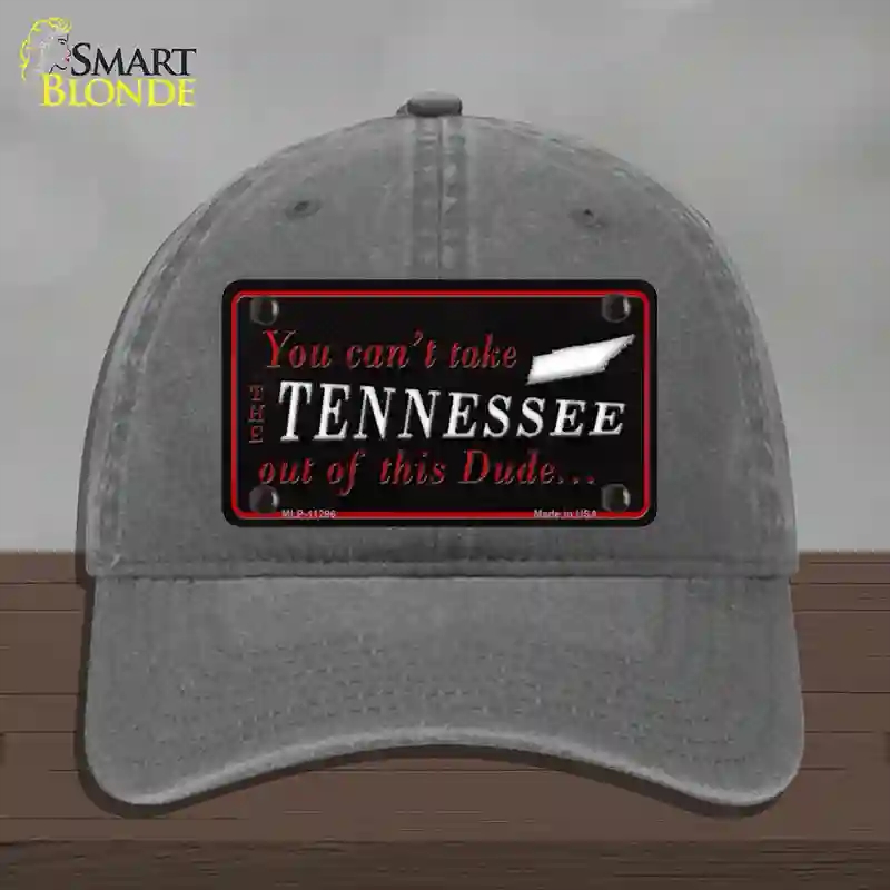 HAT08-MLP-11296 Tennessee Dude Novelty License Plate Hat, Unconstructed Cotton - Charcoal