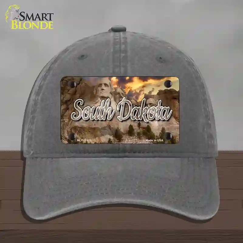 HAT08-MLP-11630 South Dakota Mt Rushmore State Novelty License Plate Hat, Unconstructed Cotton - Charcoal