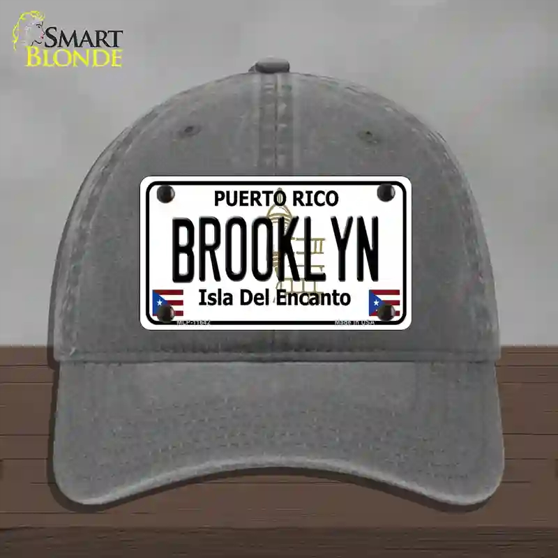 HAT08-MLP-11642 Brooklyn Puerto Rico Novelty License Plate Hat, Unconstructed Cotton - Charcoal