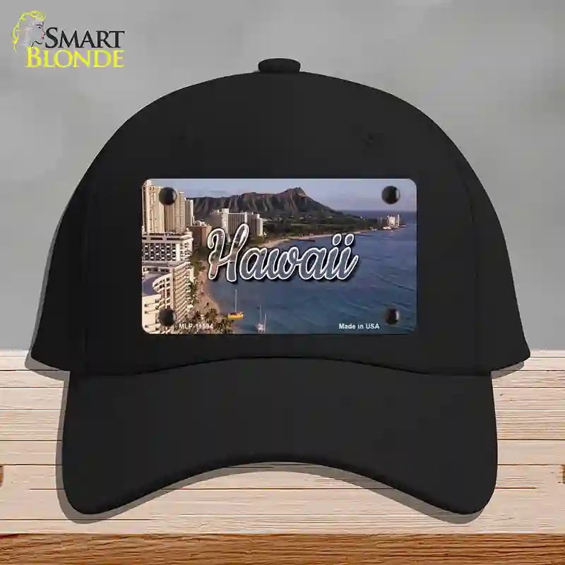 HAT03-MLP-11594 Hawaii Beach State Novelty License Plate Hat, Cotton - Black