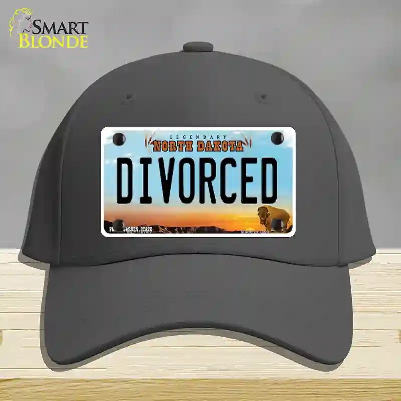 HAT04-MLP-10741 Divorced North Dakota Novelty License Plate Hat, Cotton - Charcoal