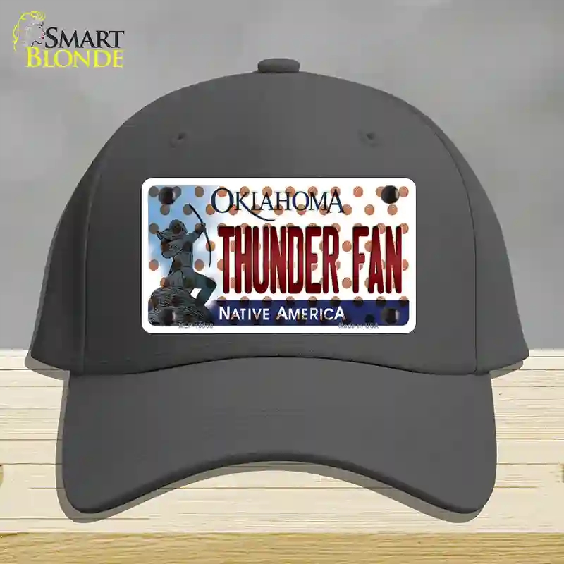 HAT04-MLP-10868 Thunder Fan Oklahoma Novelty License Plate Hat, Cotton - Charcoal