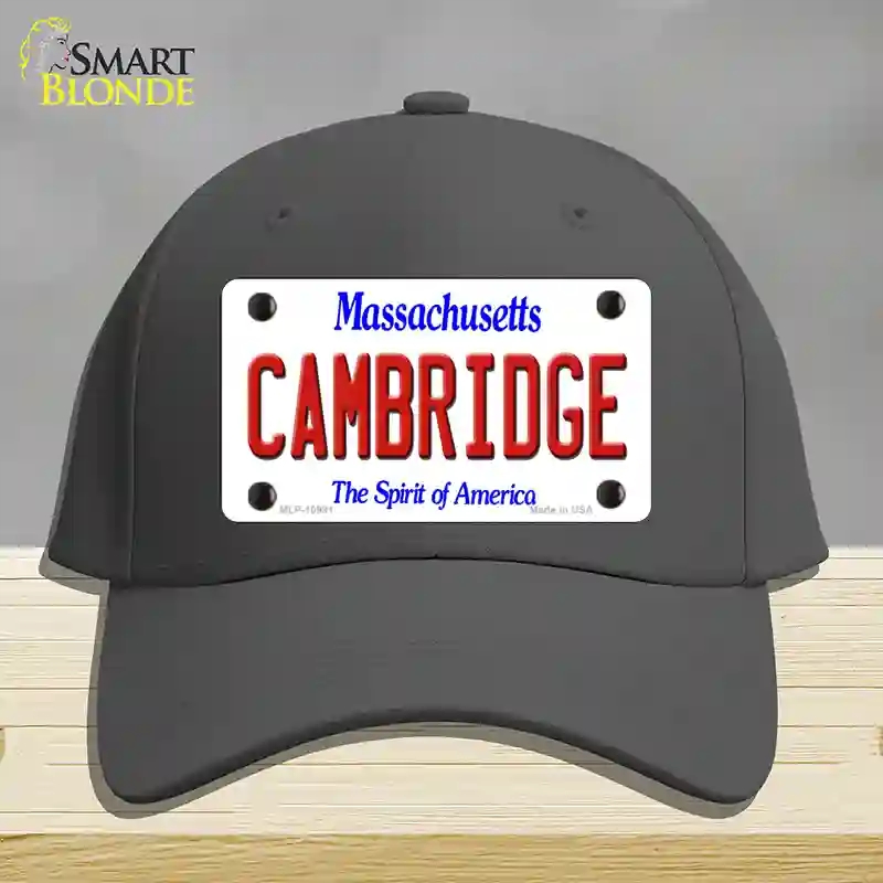 HAT04-MLP-10991 Cambridge Massachusetts Novelty License Plate Hat, Cotton - Charcoal