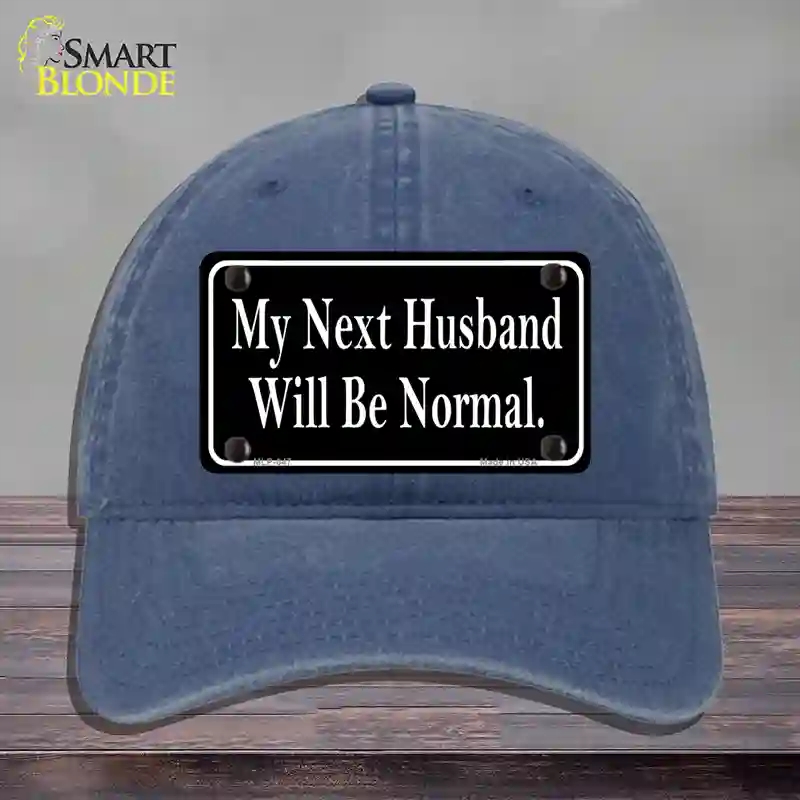 HAT11-MLP-047 My Next Husband Novelty License Plate Hat, Unconstructed Cotton - Navy