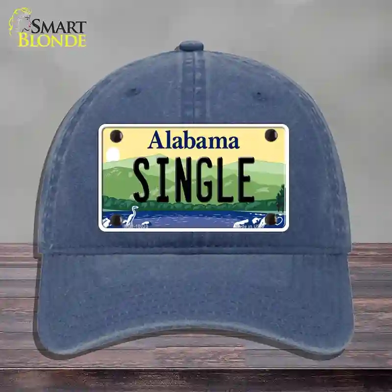 HAT11-MLP-10023 Single Alabama Novelty License Plate Hat, Unconstructed Cotton - Navy