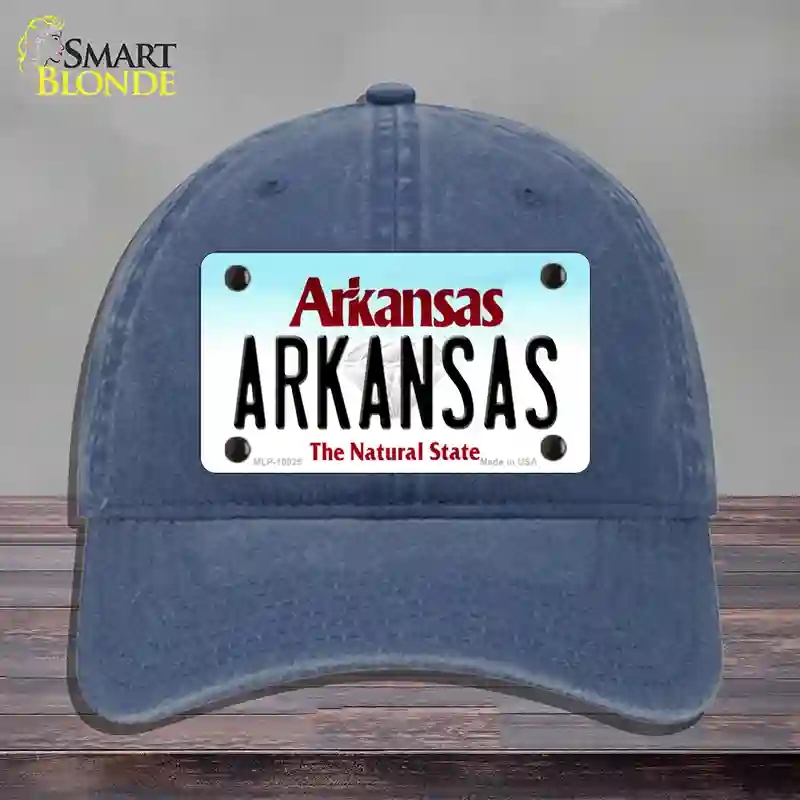 HAT11-MLP-10025 Arkansas Diamond Novelty License Plate Hat, Unconstructed Cotton - Navy