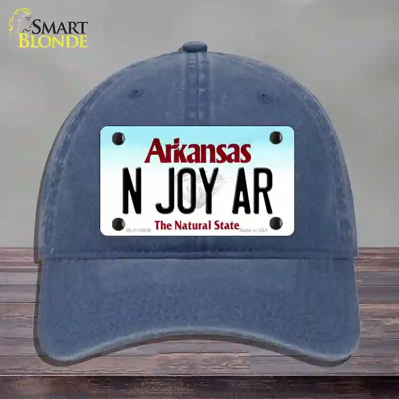 HAT11-MLP-10036 N Joy AR Arkansas Novelty License Plate Hat, Unconstructed Cotton - Navy