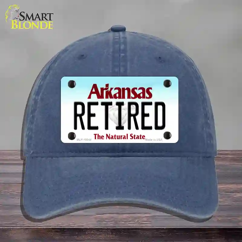 HAT11-MLP-10044 Retired Arkansas Novelty License Plate Hat, Unconstructed Cotton - Navy