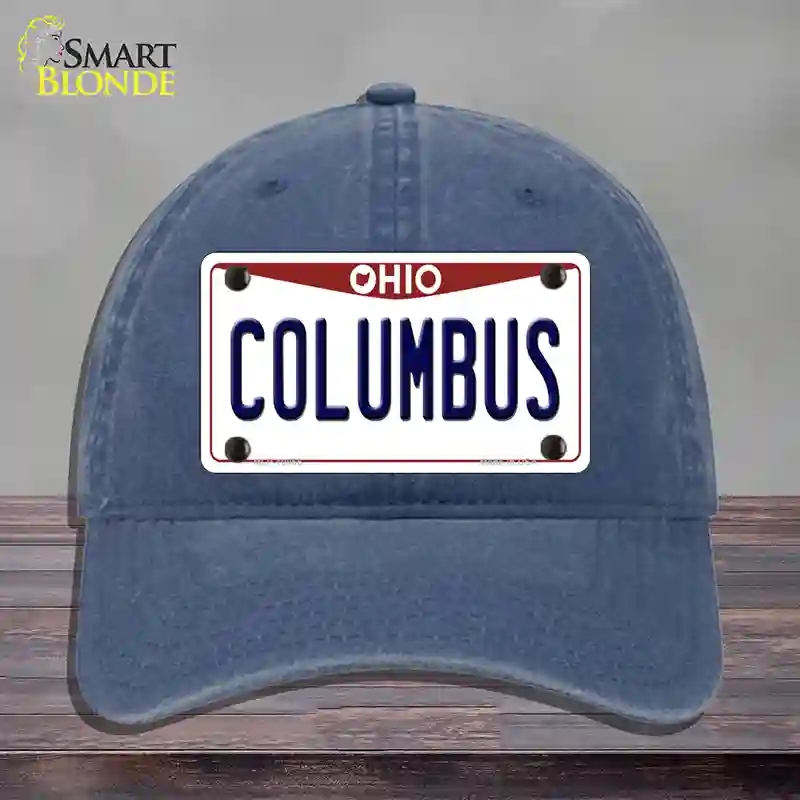 HAT11-MLP-10066 Columbus Ohio Novelty License Plate Hat, Unconstructed Cotton - Navy