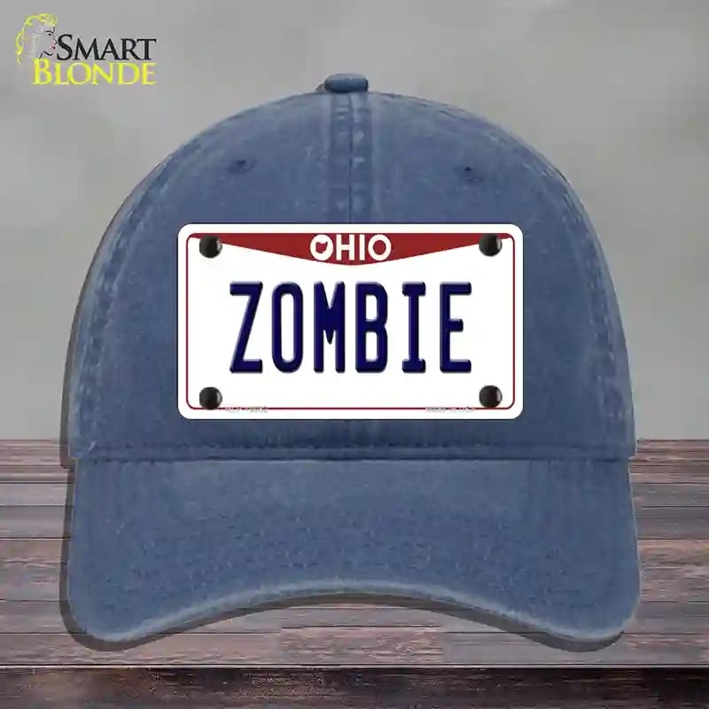 HAT11-MLP-10082 Zombie Ohio Novelty License Plate Hat, Unconstructed Cotton - Navy