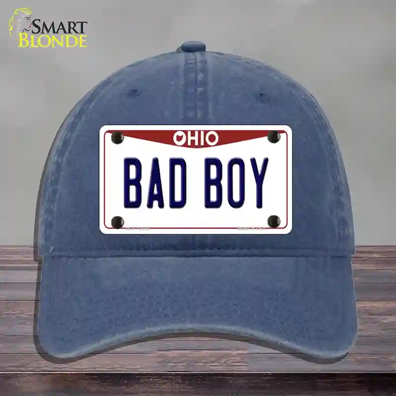 HAT11-MLP-10098 Bad Boy Ohio Novelty License Plate Hat, Unconstructed Cotton - Navy