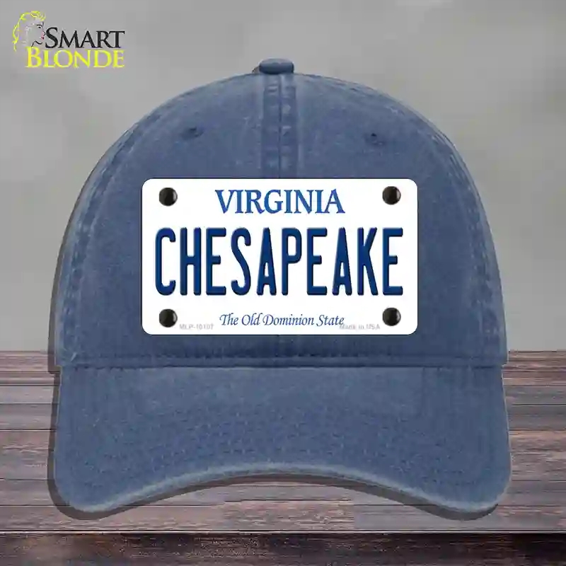 HAT11-MLP-10107 Chesapeake Virginia Novelty License Plate Hat, Unconstructed Cotton - Navy