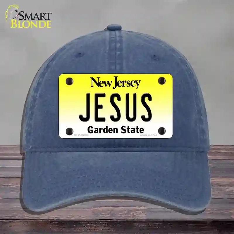 HAT11-MLP-10166 Jesus   Jersey Novelty License Plate Hat, Unconstructed Cotton - Navy