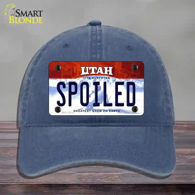 HAT11-MLP-10210 Spoiled Utah Novelty License Plate Hat, Unconstructed Cotton - Navy