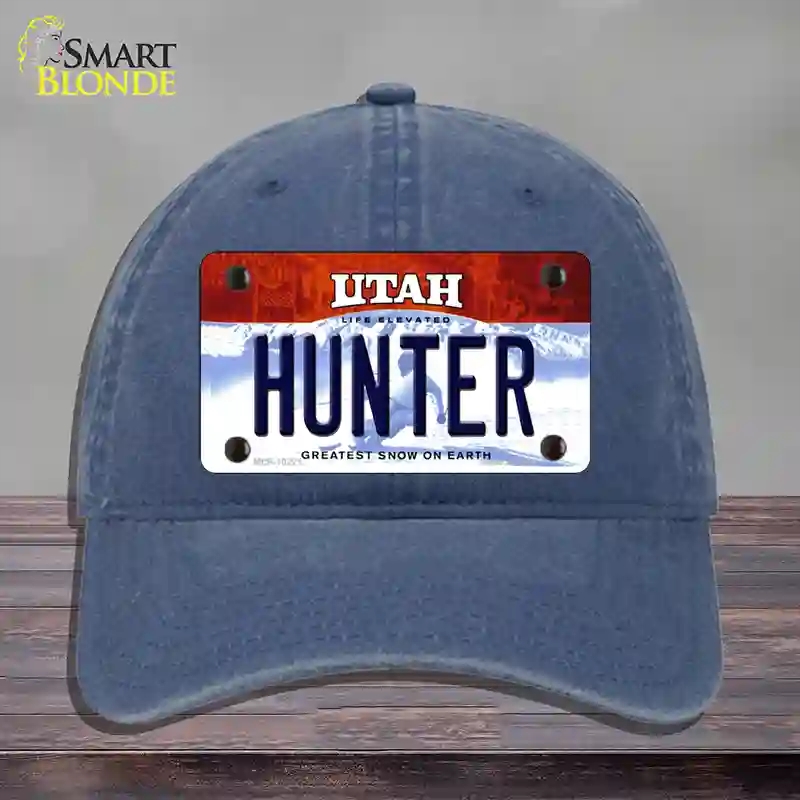 HAT11-MLP-10221 Hunter Utah Novelty License Plate Hat, Unconstructed Cotton - Navy