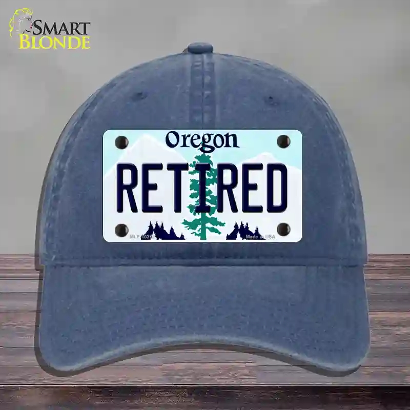 HAT11-MLP-10362 Retired Oregon Novelty License Plate Hat, Unconstructed Cotton - Navy