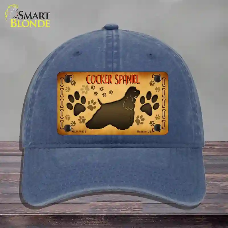 HAT11-MLP-10439 Cocker Spaniel Novelty License Plate Hat, Unconstructed Cotton - Navy