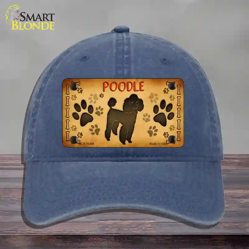 HAT11-MLP-10455 Poodle Novelty License Plate Hat, Unconstructed Cotton - Navy