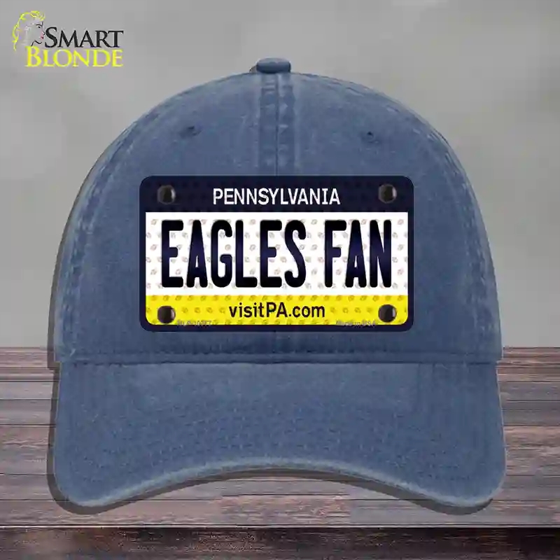 HAT11-MLP-10777 Eagles Fan Pennsylvania Novelty License Plate Hat, Unconstructed Cotton - Navy