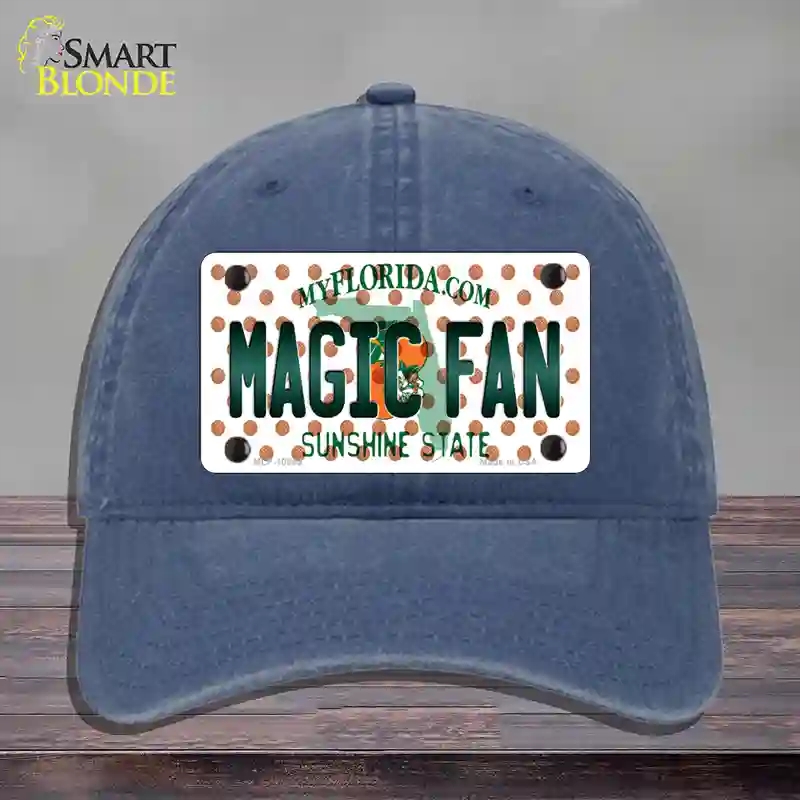 HAT11-MLP-10869 Magic Fan Florida Novelty License Plate Hat, Unconstructed Cotton - Navy