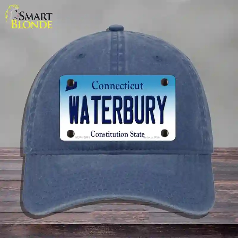 HAT11-MLP-10898 Waterbury Connecticut Novelty License Plate Hat, Unconstructed Cotton - Navy
