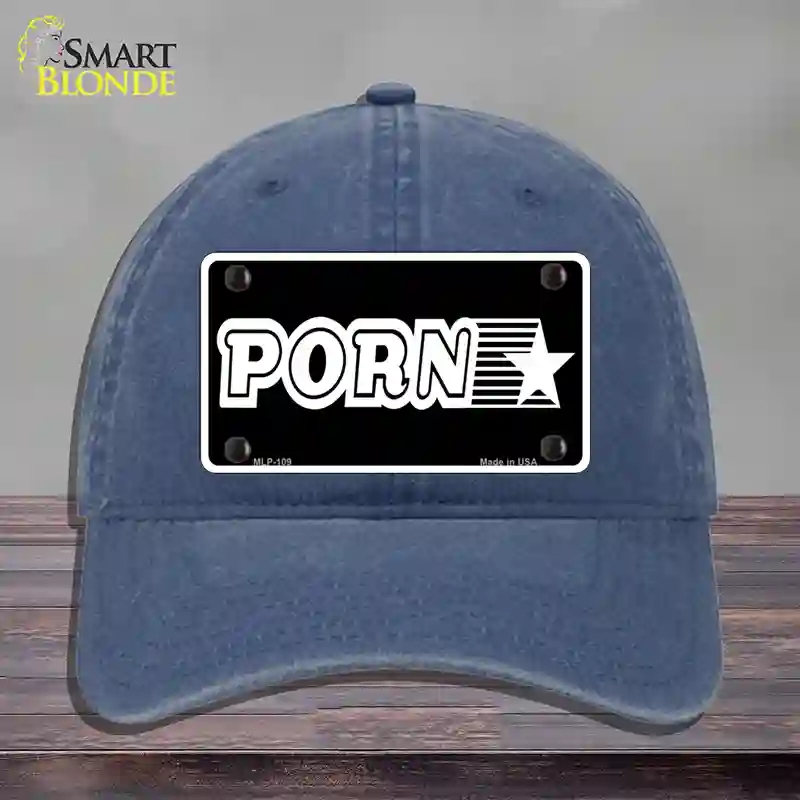 HAT11-MLP-109 Porn Star Novelty License Plate Hat, Unconstructed Cotton - Navy