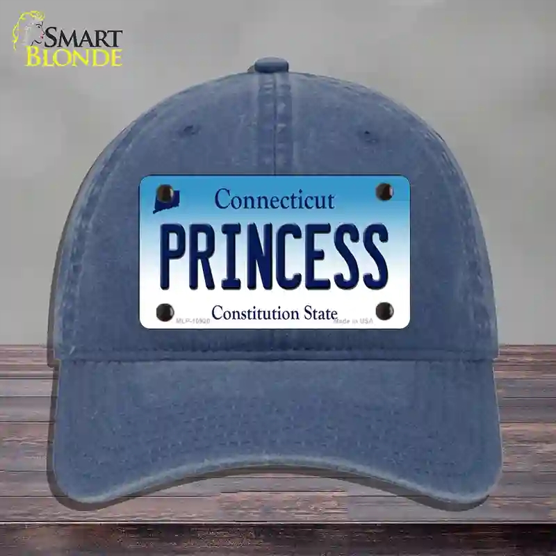 HAT11-MLP-10920 Princess Connecticut Novelty License Plate Hat, Unconstructed Cotton - Navy