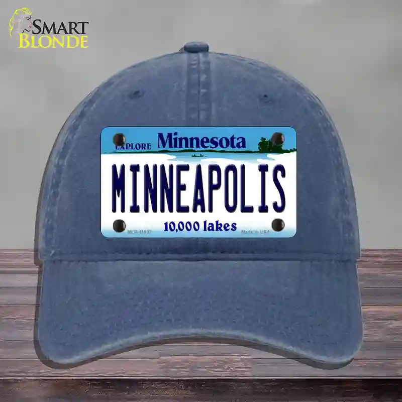 HAT11-MLP-11037 Minneapolis Minnesota State Novelty License Plate Hat, Unconstructed Cotton - Navy