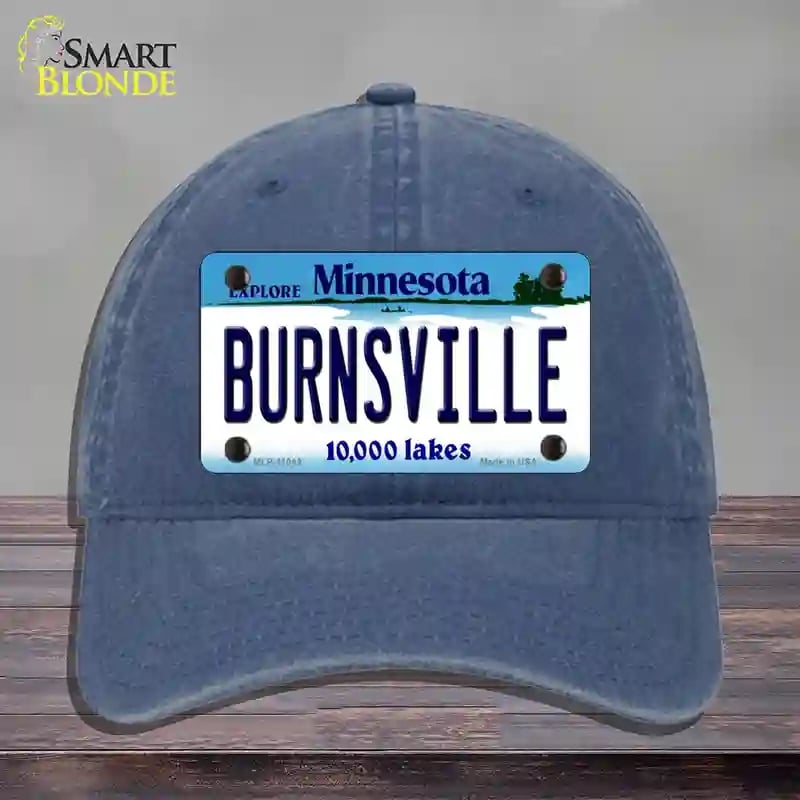 HAT11-MLP-11043 Burnsville Minnesota State Novelty License Plate Hat, Unconstructed Cotton - Navy