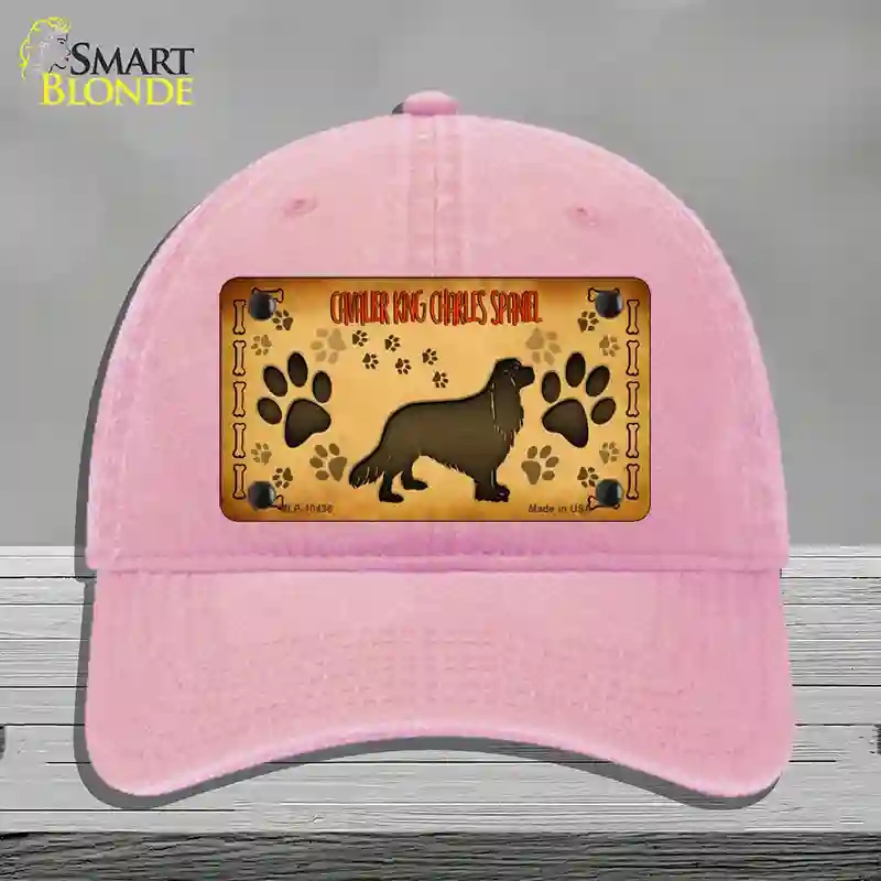 HAT12-MLP-10436 Cavalier King Charles Spaniel Novelty License Plate Hat, Unconstructed Cotton - Pink