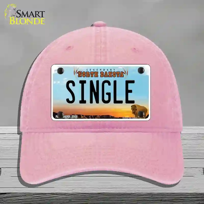 HAT12-MLP-10739 Single North Dakota Novelty License Plate Hat, Unconstructed Cotton - Pink