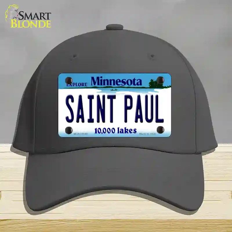 HAT04-MLP-11038 Saint Paul Minnesota State Novelty License Plate Hat, Cotton - Charcoal